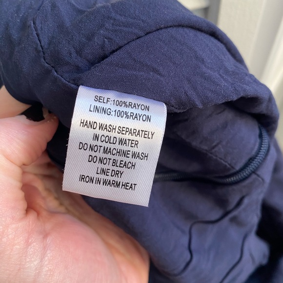 Navy blue adorable romper, on or off shoulder. Cotton Candy LA. - Picture 7 of 7